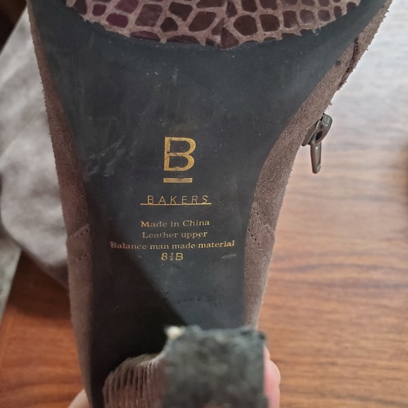 Bakers Shoes Bakers Lila Thigh High Gray Suede Platform Boots